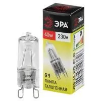 Лампа галогенная ЭРА JCD-40-230V-G9-CL 40Вт капсула теплый белый свет G9