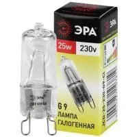Лампа галогенная ЭРА JCD-25-230V-G9-CL 25Вт капсула теплый белый свет G9