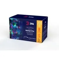 Светодиодная новогодняя гирлянда ЭРА ENIN - WM мишура 3,9 м белый провод мультиколор