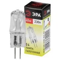Лампа галогенная ЭРА JCD-40W-230V-CL-G4 40Вт капсула теплый белый свет G4