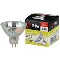 Лампа галогенная ЭРА GU5.3-JCDR(MR16)-75W-230V-CL 75Вт софит теплый белый свет GU5.3